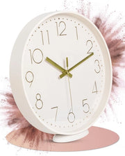 Orologio da Parete Beige - Regolabile - 20 cm - Silenzioso - Stile Classico e Moderno - Senza Suoni di Tacco - Adatto per Salotto, Ufficio, ecc.