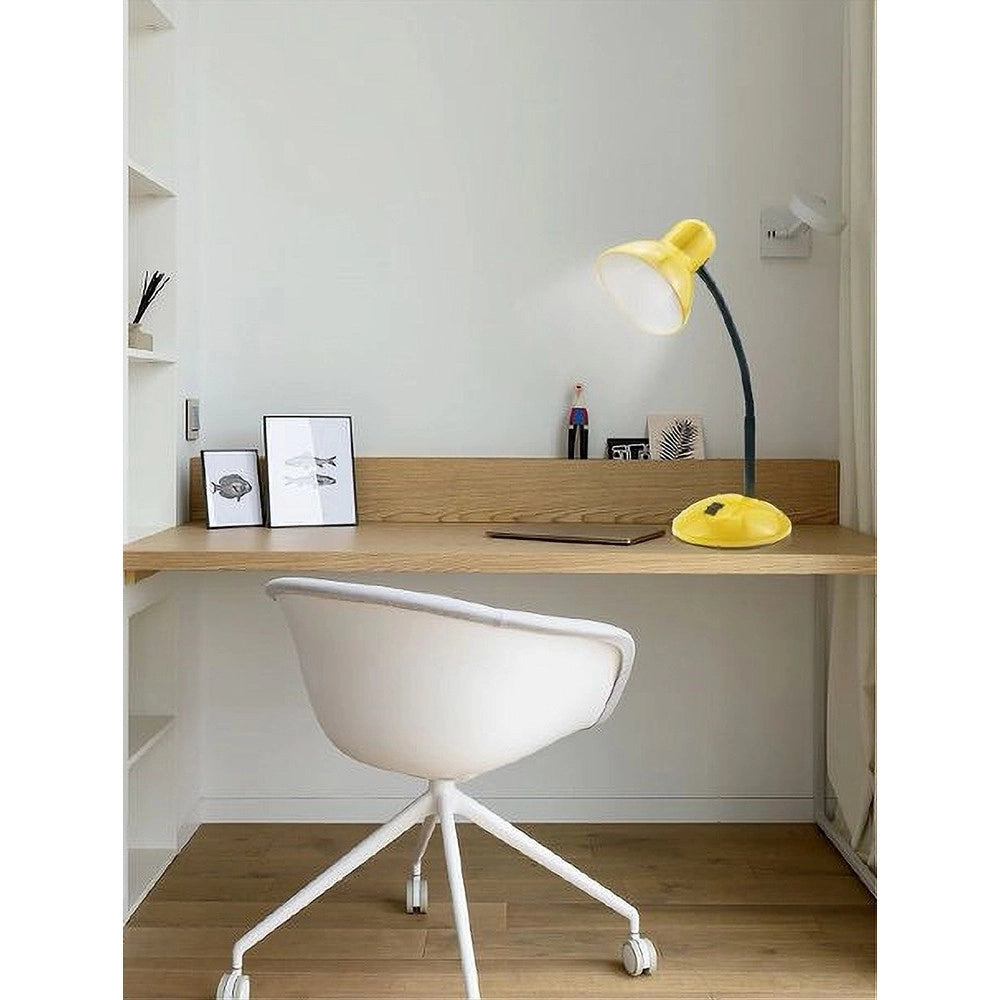 Trade Shop - Lampada Da Scrivania Con Braccio Flessibile Luce Lume Tavolo Per Cameretta Color - Giallo