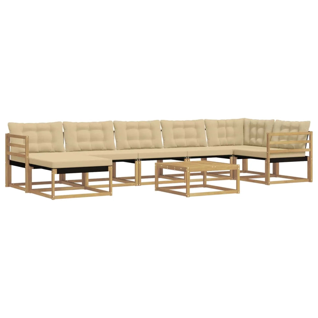 Set di divani da esterno 8 pcs Bianco e Beige 79 x 79 x 37 cm