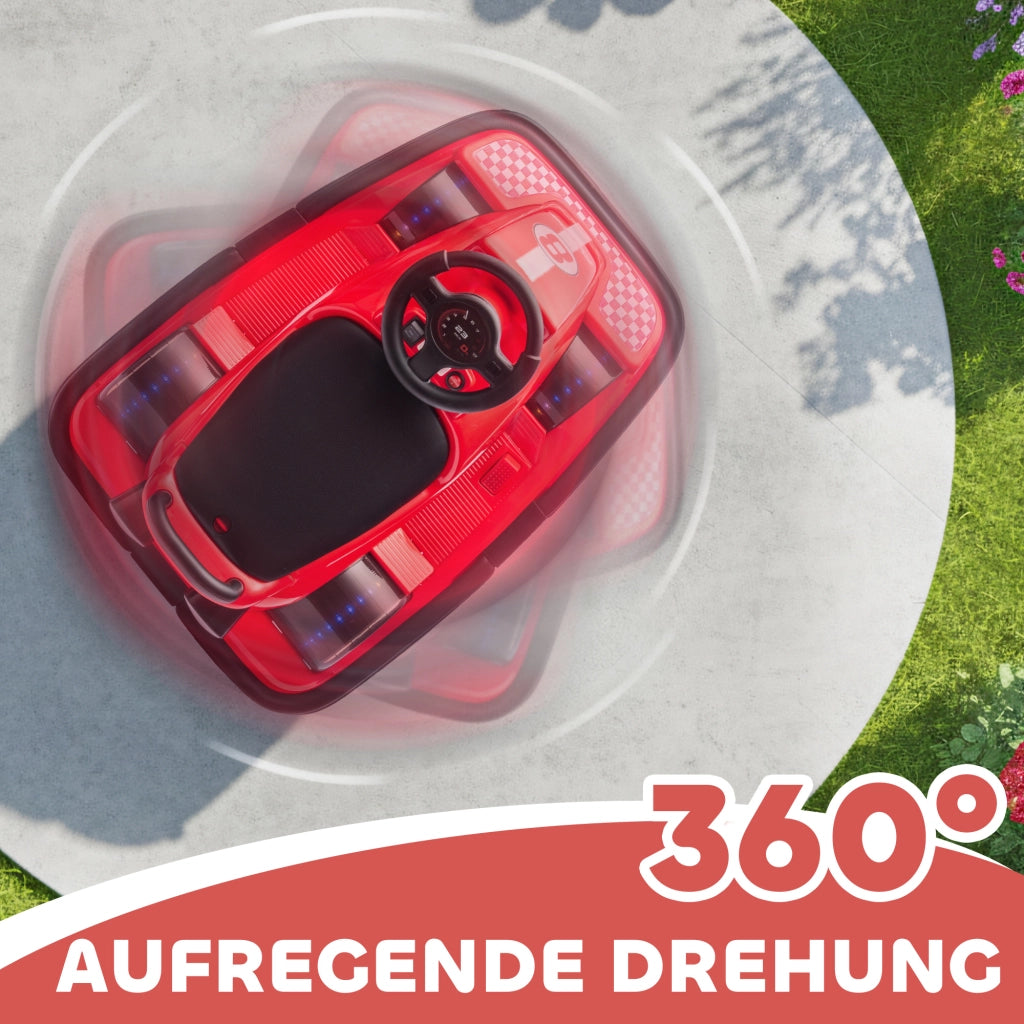 Auto Bambini 360 Gradi Rotante con LED e Musica ¨C zephmum ¨C Rosso