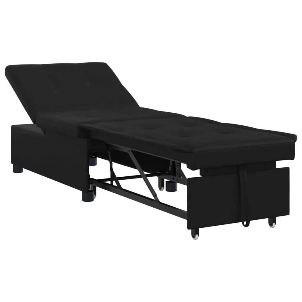Divano letto | Sof¨¤ letto | Letto singolo Estraibile Nero 194 x 67 x 82 cm Microfibra