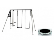 Altalena 4 posti con cavalluccio e trampolino elastico, kit parcogiochi per bambini Sicorage Slolle