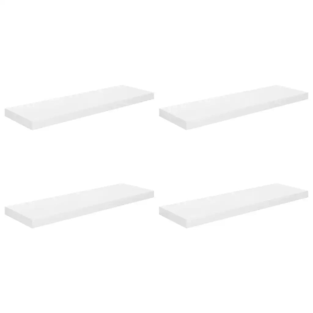 Scaffali a Parete 4 pz Bianco Lucido 80x23,5x3,8 cm in MDF cod mxl 32949