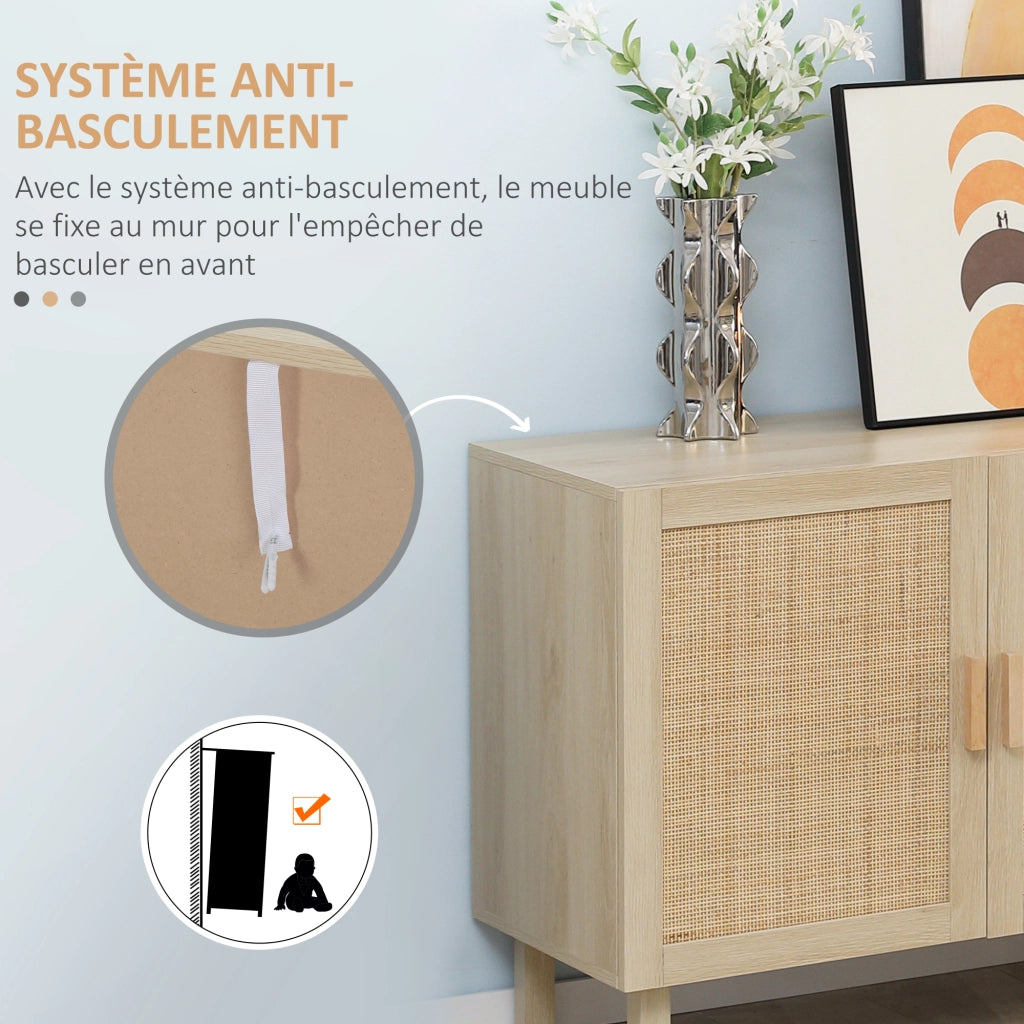 Armadio a 3 ante con ripiani regolabili ¨C Zephmum ¨C 136x41x70 cm