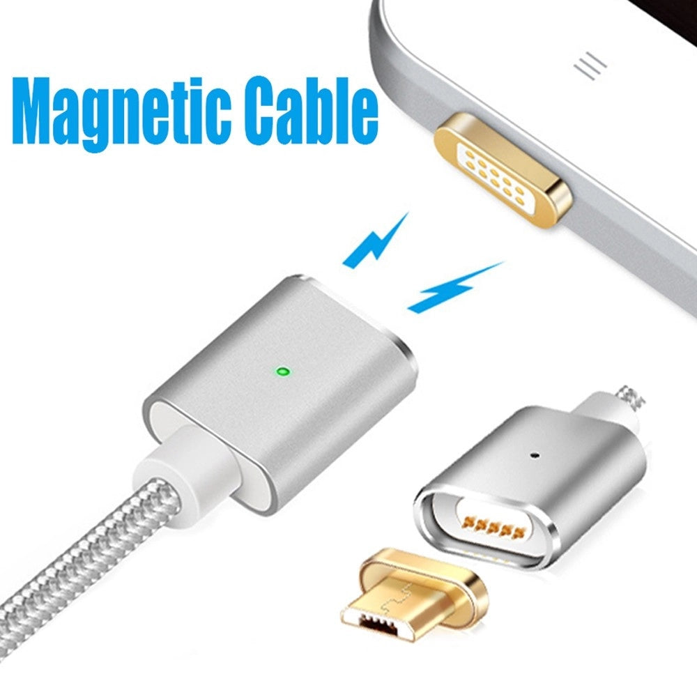 Trade Shop - Cavo Di Ricarica Magnetico Led Adattatore Caricabatterie Per Android Micro Usb -