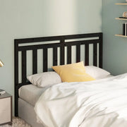 Testiera per Letto-Testata-Testiera Decorativa Nera 146x4x100 cm in Legno Massello di Pino 493399