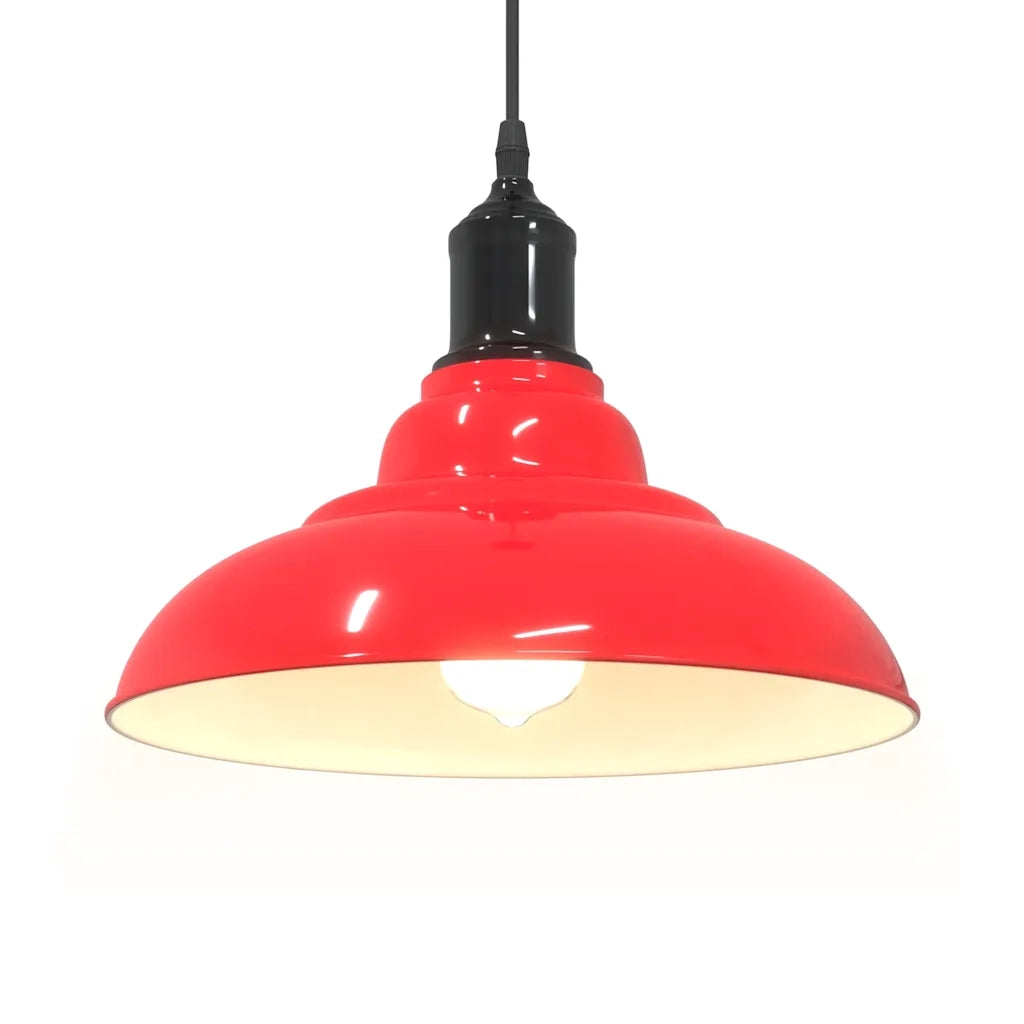 Lampada Sospensione Regolabile E27 Rosso Lucido ?31 cm Metallo CFW6064607