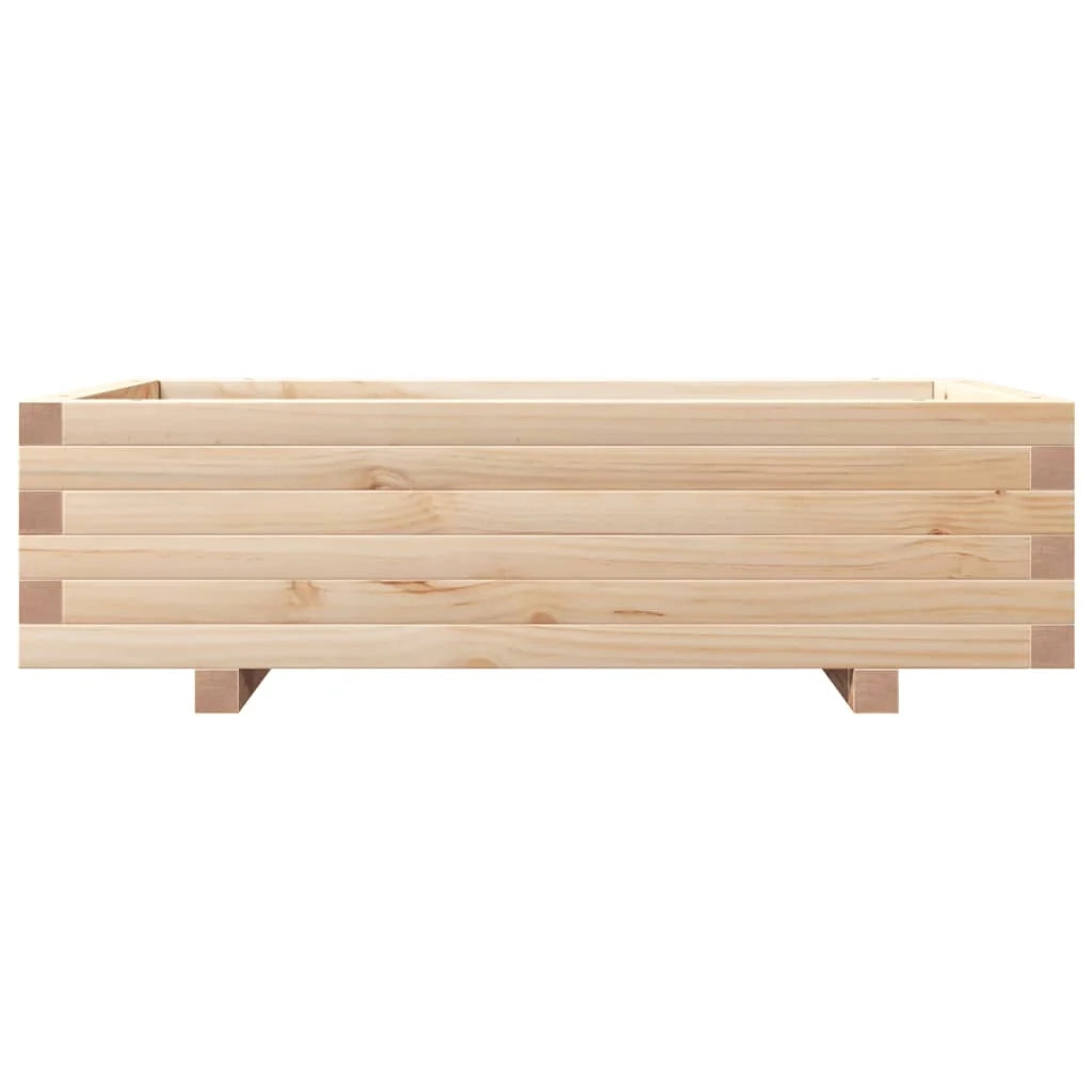 Fioriera rialzata per piante e fiori terrazza giardino 90 x 60 x 26,5 cm legno di pino massiccio marrone 02_0038012