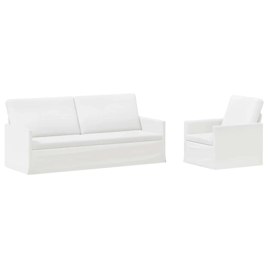 Set di divani 2 pcs Bianco Tessuto 3433172