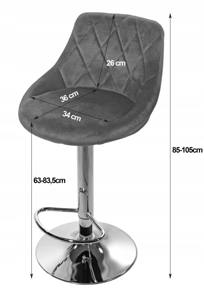 Sgabello girevole VALORA DAKA - Velluto beige con base dorata x 2
