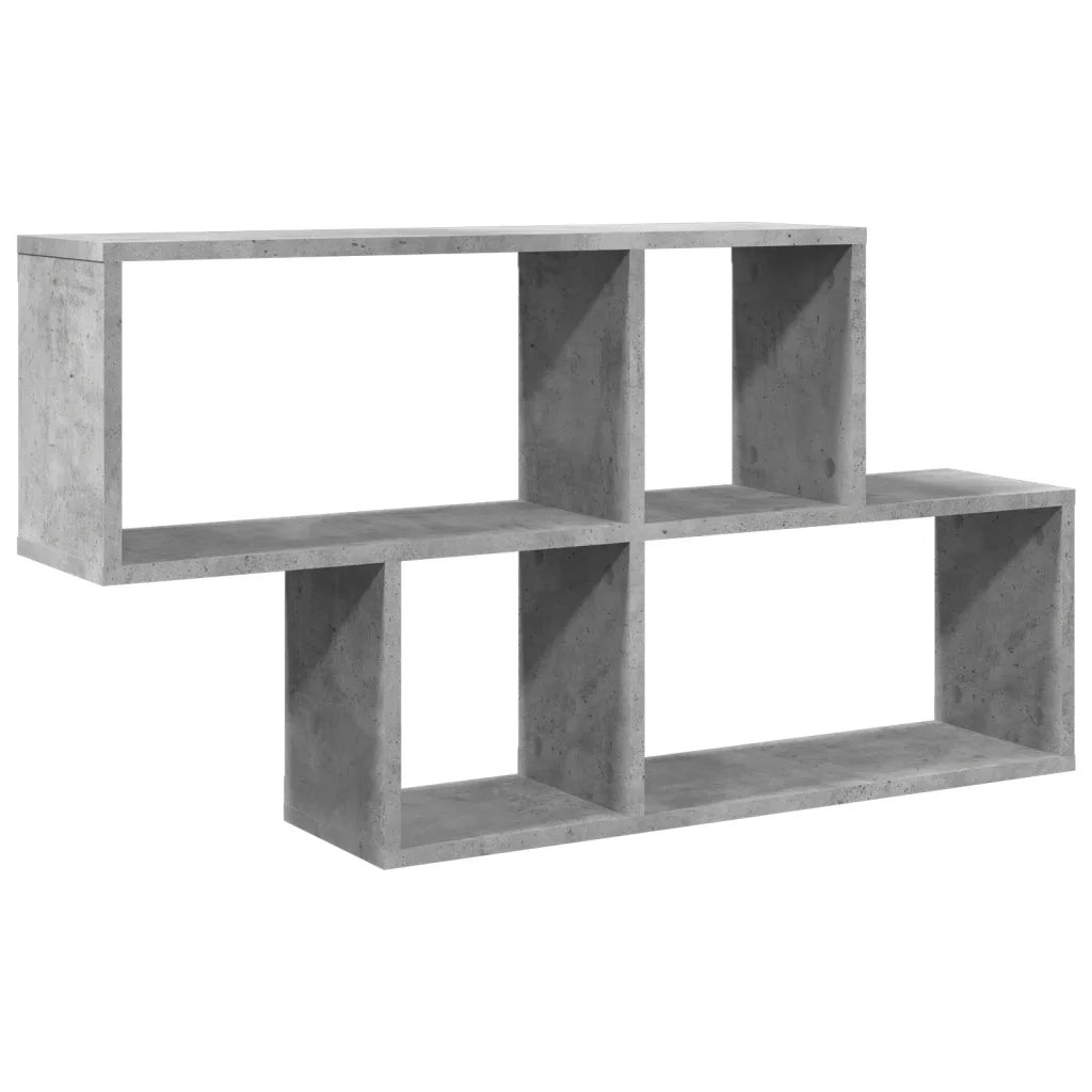 Scaffale a Muro | Mensola a parete Grigio Cemento 100x20x53 cm Legno Multistrato
