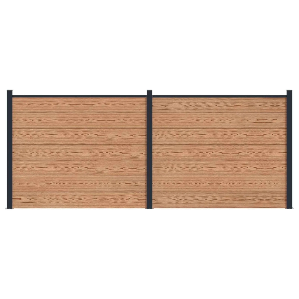 Pannello di Recinzione 2 pcs WPC e Alluminio Marrone