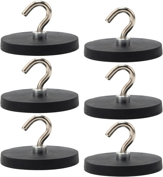 Set di 6 Magneetti a Molla - Extra Resistenti fino a 10KG - Ø43mm - Per Frigorifero, Cucina e Officina