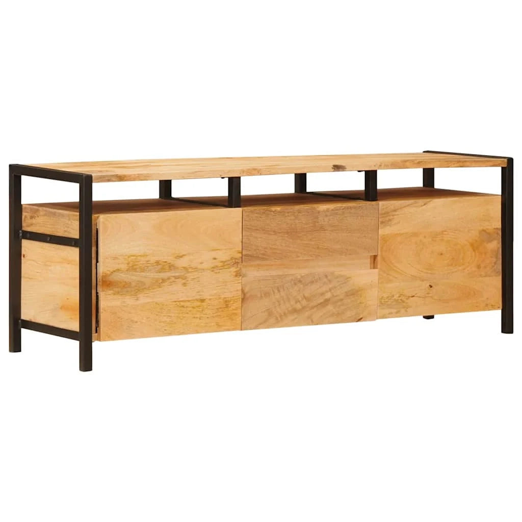 Mobiletto portaoggetti con cassetti moderni 110 x 30 x 40 cm in legno massello di mango marrone 02_0058087