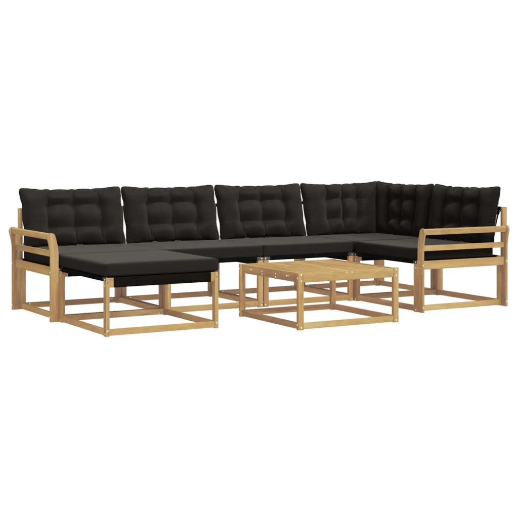Set di divani da esterno 7 pcs Bianco e Nero 79 x 79 x 37 cm