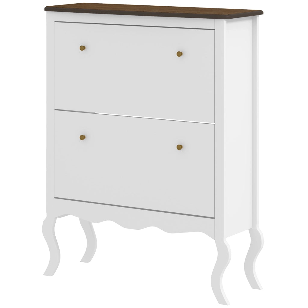 Mobiletto per Scarpe con 2 Ante e Ripiani Aggiustabili ¨C zephmum ¨C 84x29x109 cm Bianco