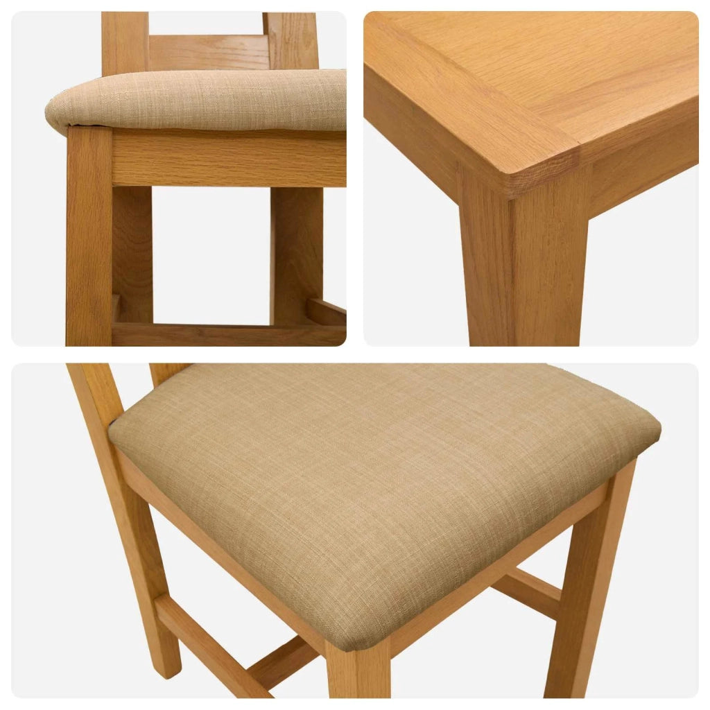 Set da pranzo 5 pz Beige Legno di Quercia Massello 3430360