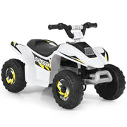 Quad cavalcabile alimentato a batteria 6V con velocit¨¤ massima 4,6 km/h, Mini quad ATV per bambini Bianco-Macchinine giocattoli