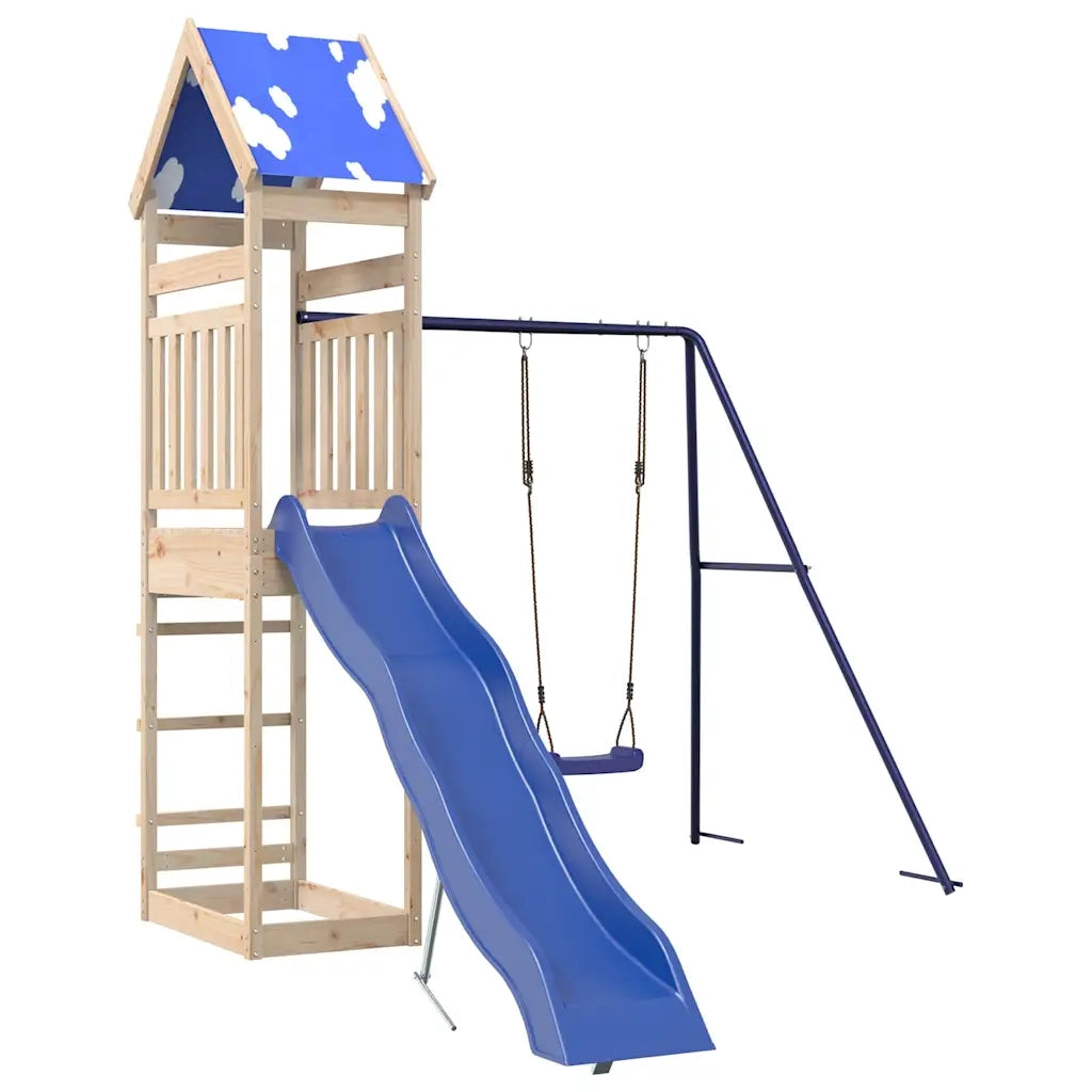 Set da Gioco da Esterno in Legno Massello di Pino