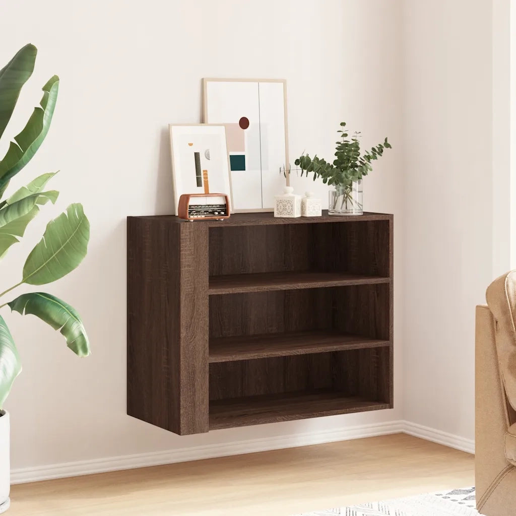 Armadietto a Muro Rovere Marrone 75x35x60 cm in Truciolato