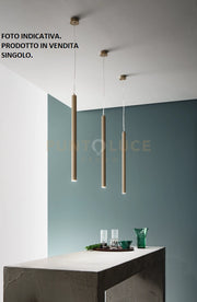 SOSPENSIONE TUBE H.60CM D.3CM TORTORA LED 3000K 365LM 5W