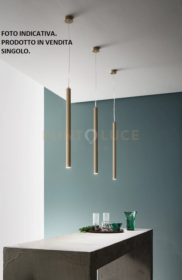 SOSPENSIONE TUBE H.60CM D.3CM TORTORA LED 3000K 365LM 5W
