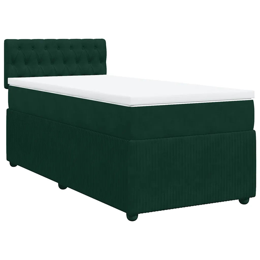 Giroletto a Molle con Materasso Verde Scuro 100x200 cm Velluto 3287671
