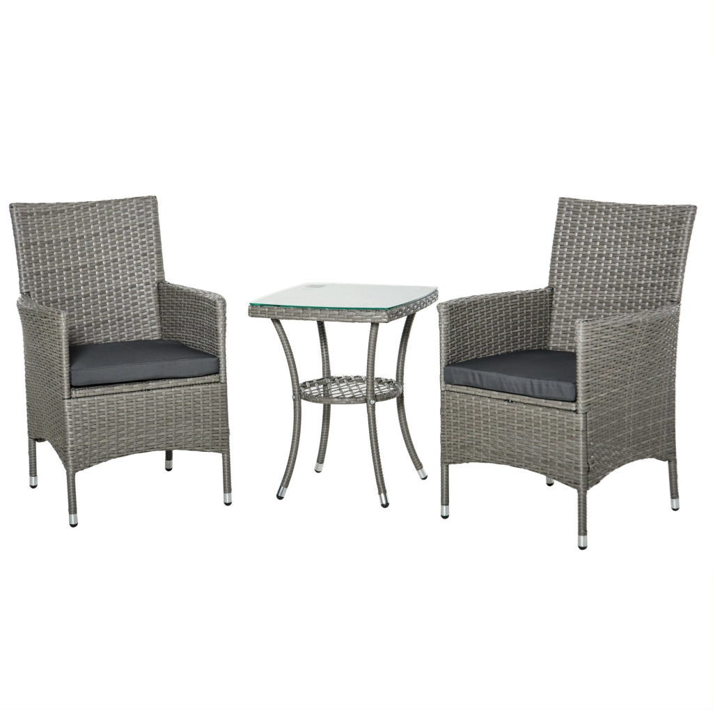 Set bistrot da giardino 3 pezzi con tavolo Ø60x69 cm e 2 sedie in ferro verde anticato