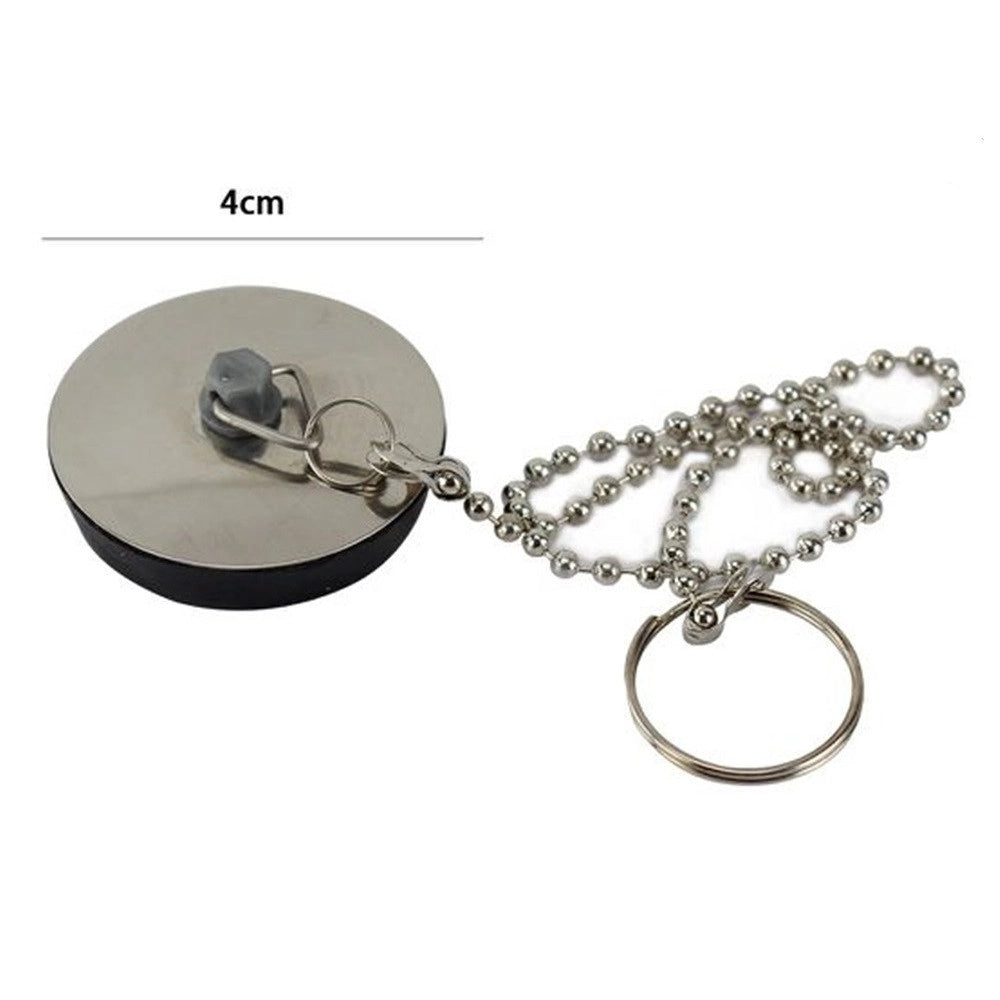 Trade Shop - Tappo Con Catenella Da 4 Cm Per Lavello Lavandino Lavabo Bagno Cucina 10394 -