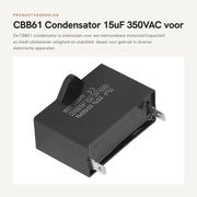 Condensatore CBB61 15μF 350VAC per Motori