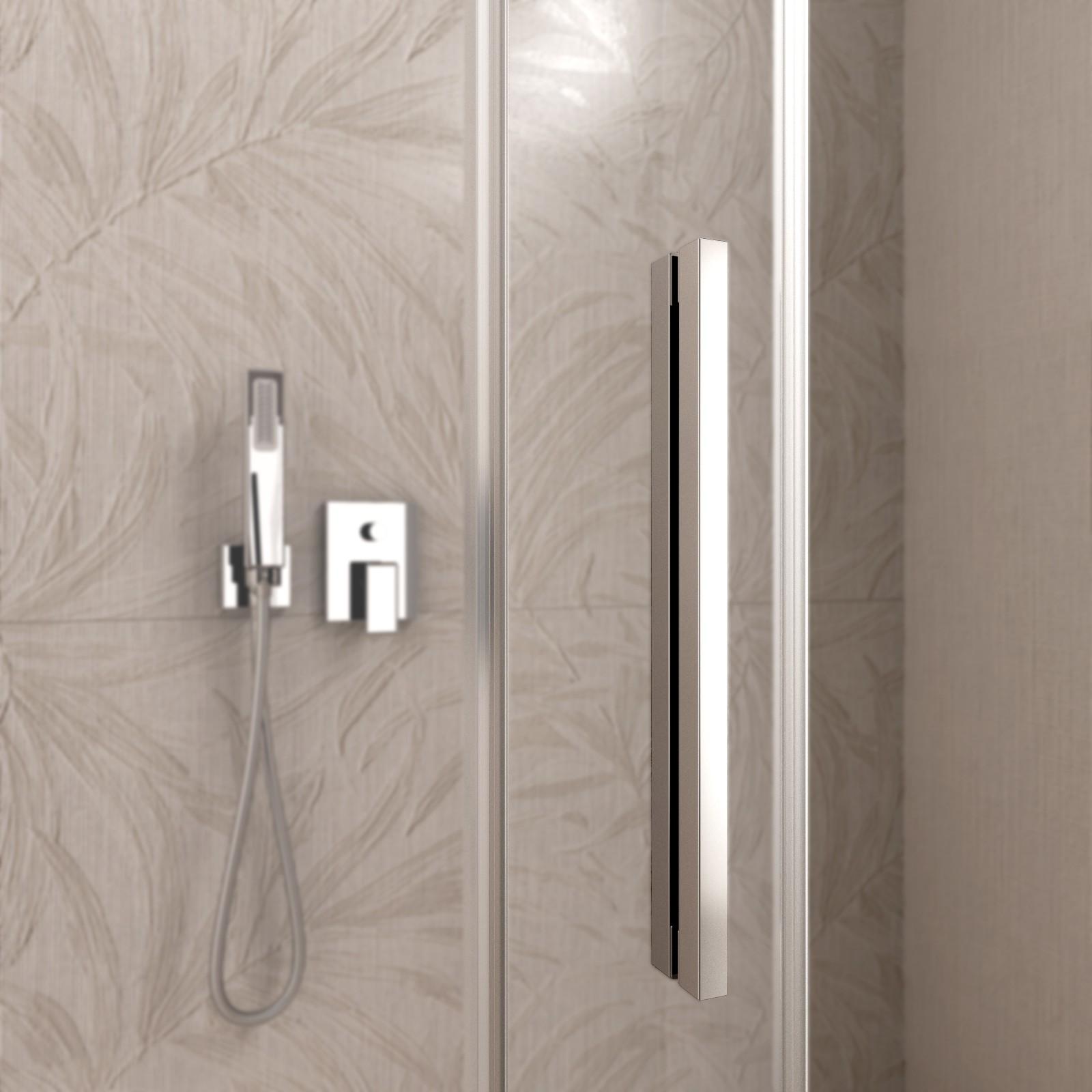 Porta Parete Doccia 140 cm 1 Anta Scorrevoe in Cristallo Trasparente 6mm H195 Bonussi Eliane