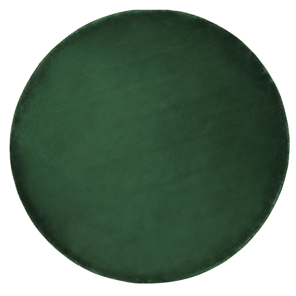 Tappeto Verde Smeraldo Viscosa Rotonda 140 cm Trapuntato a Mano pelo corto Moderno