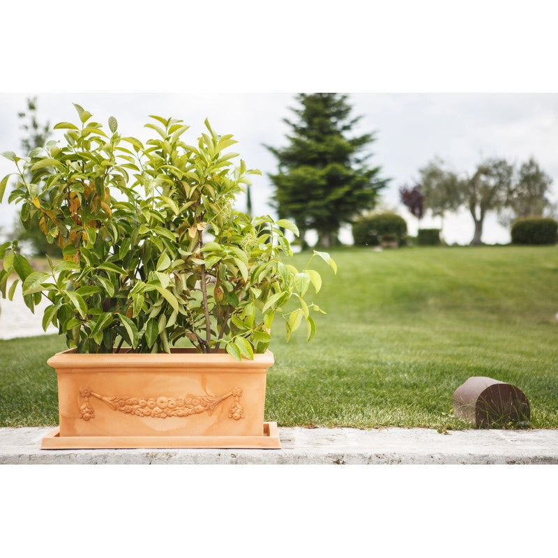 Vaso Fioriera decorativa classica tradizionale 100x47 H38 in polimero resistente impruneta per piante per giardini e terrazze - Made in Italy