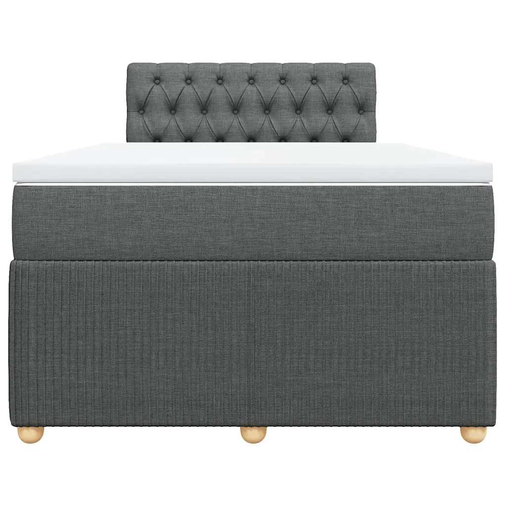 Giroletto a Molle con Materasso Grigio Scuro 120x190cm Tessuto