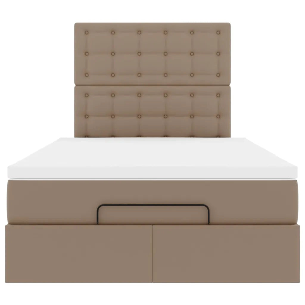 vidaXL Struttura Letto Pouf con Materasso 120x200 cm Similpelle
