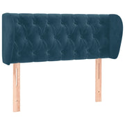 Testiera | Testata ad Orecchio Blu Scuro 93x23x78/88 cm in Velluto