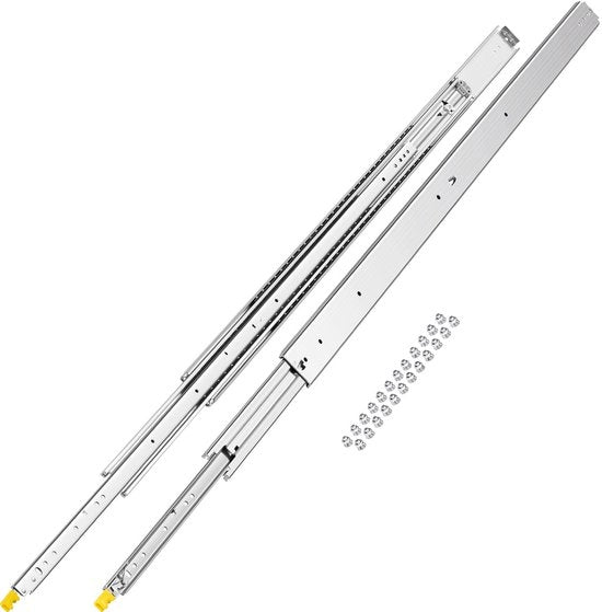 1 Pari di Guidaretti di Carrello Uittrebbile, 1524 mm, Carico 226 Kg, Guidaretti di Carrello con Bloccaggio, Palletti a Gomma con Funzione di Bloccaggio, Carrello Uittrebbile Montato Lateralmente