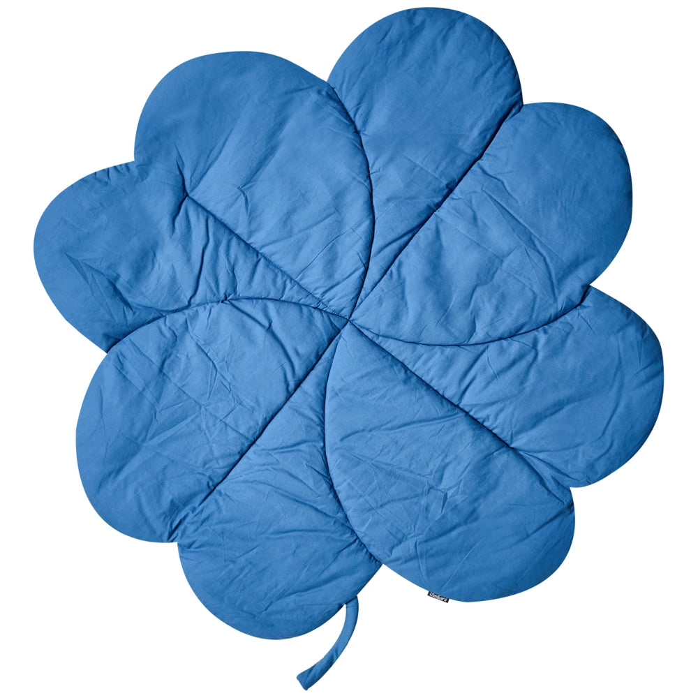 Tappeto per bambini Blu Cotone Coperta a forma di trifoglio Trapuntato 110 x 110 cm Asilo nido Bambini Accessorio per la cameretta
