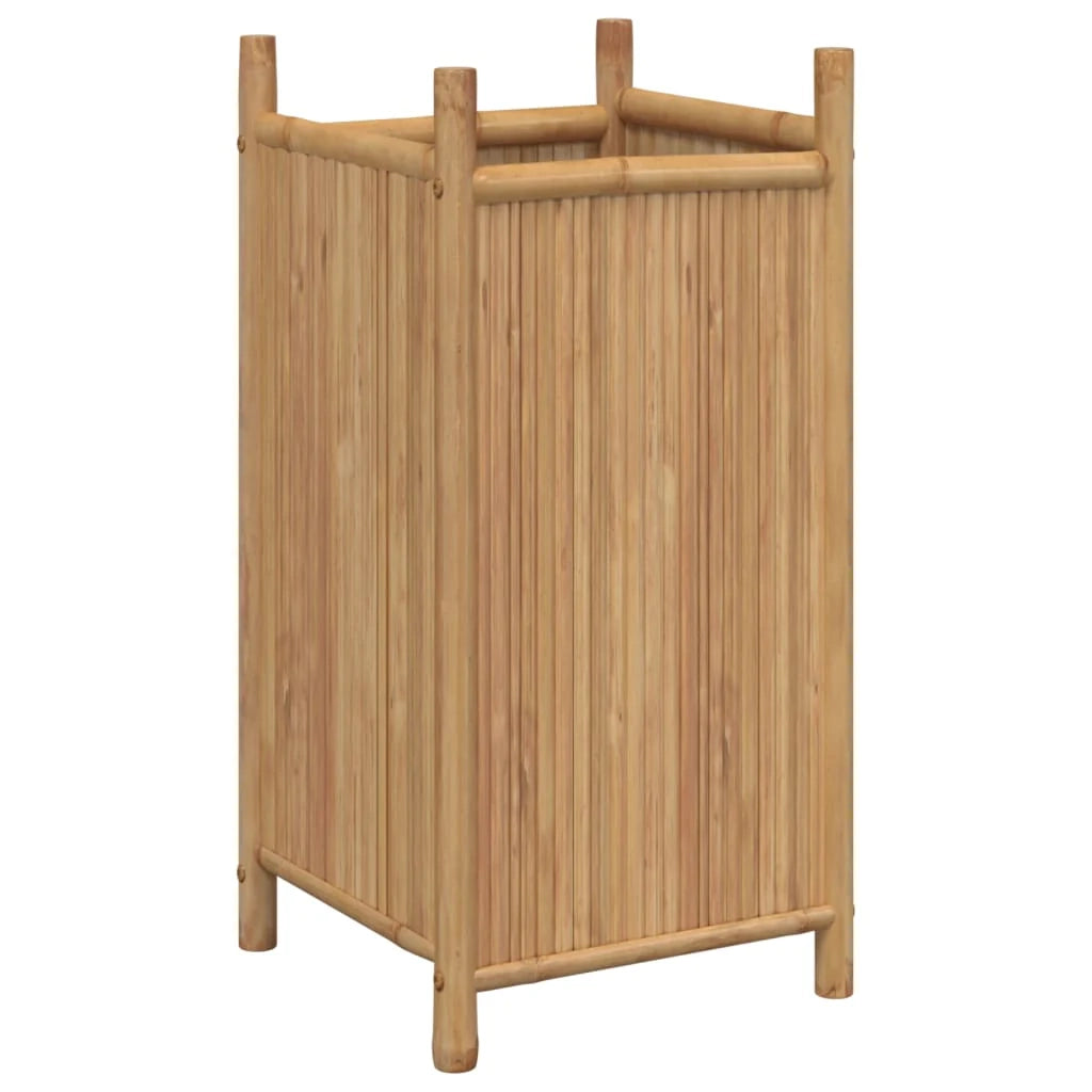 Fioriera rialzata per piante fiori terrazza giardino 40 x 40 x 80 cm bambù marrone 02_0037585