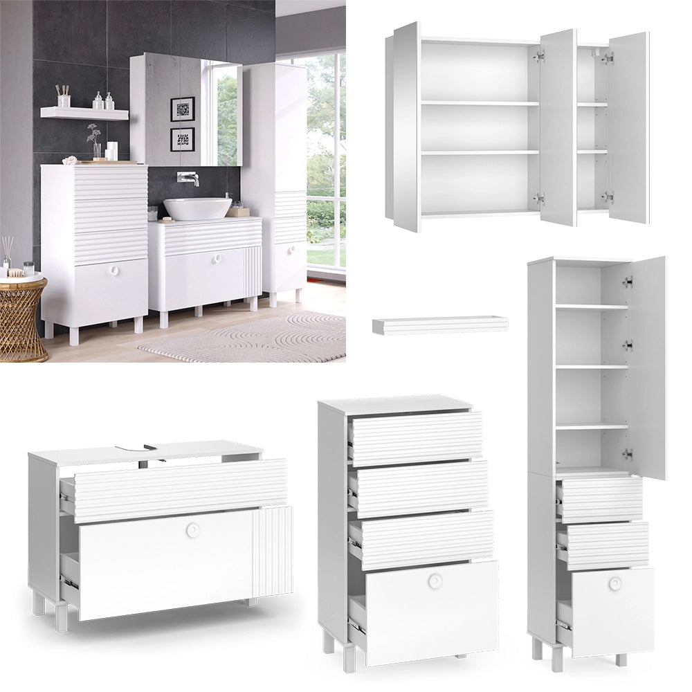 Vicco Set di mobili da bagno Bianco 4 parti
