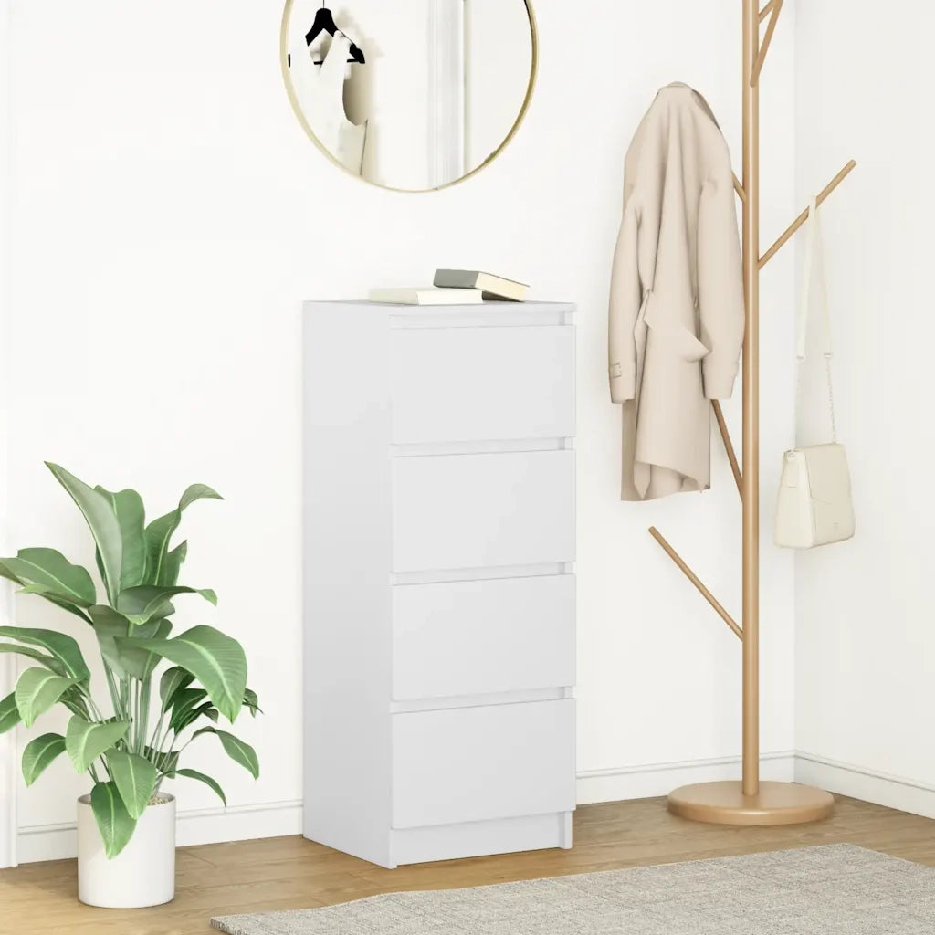 vidaXL Credenza Bianca 37,5x35x99 cm in Legno Multistrato