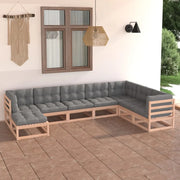 Set Salotto Giardino 8 pz Cuscini Antracite Legno Massello Pino 3076764