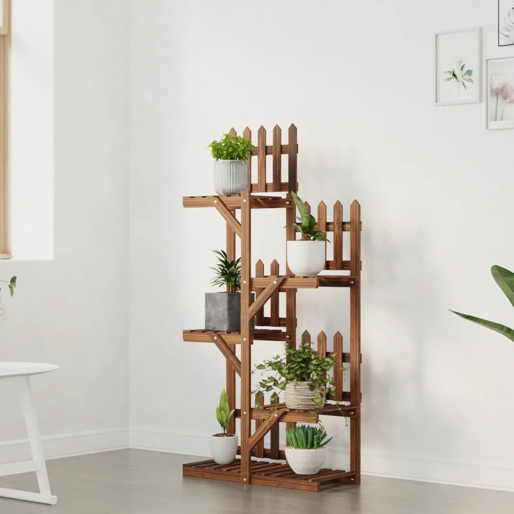 Portafiori-Supporto per Piante-Rastrelliera per Fiori 60x25x130 cm in Legno Massello di Abete 805417