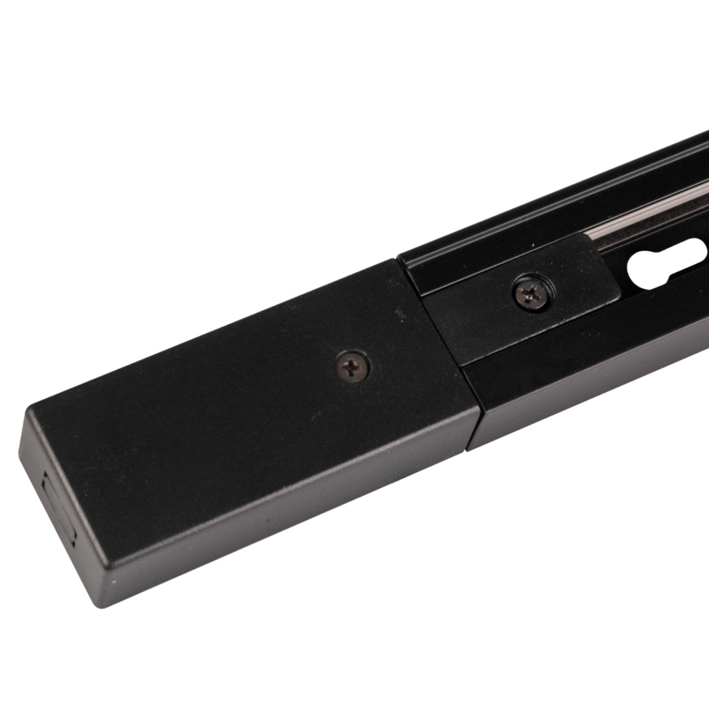Binario monofase 1m nero alluminio IP20 Polux 321831