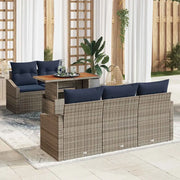 Set Divano da Giardino 6 pcs Grigio Poly Rattan 3358516