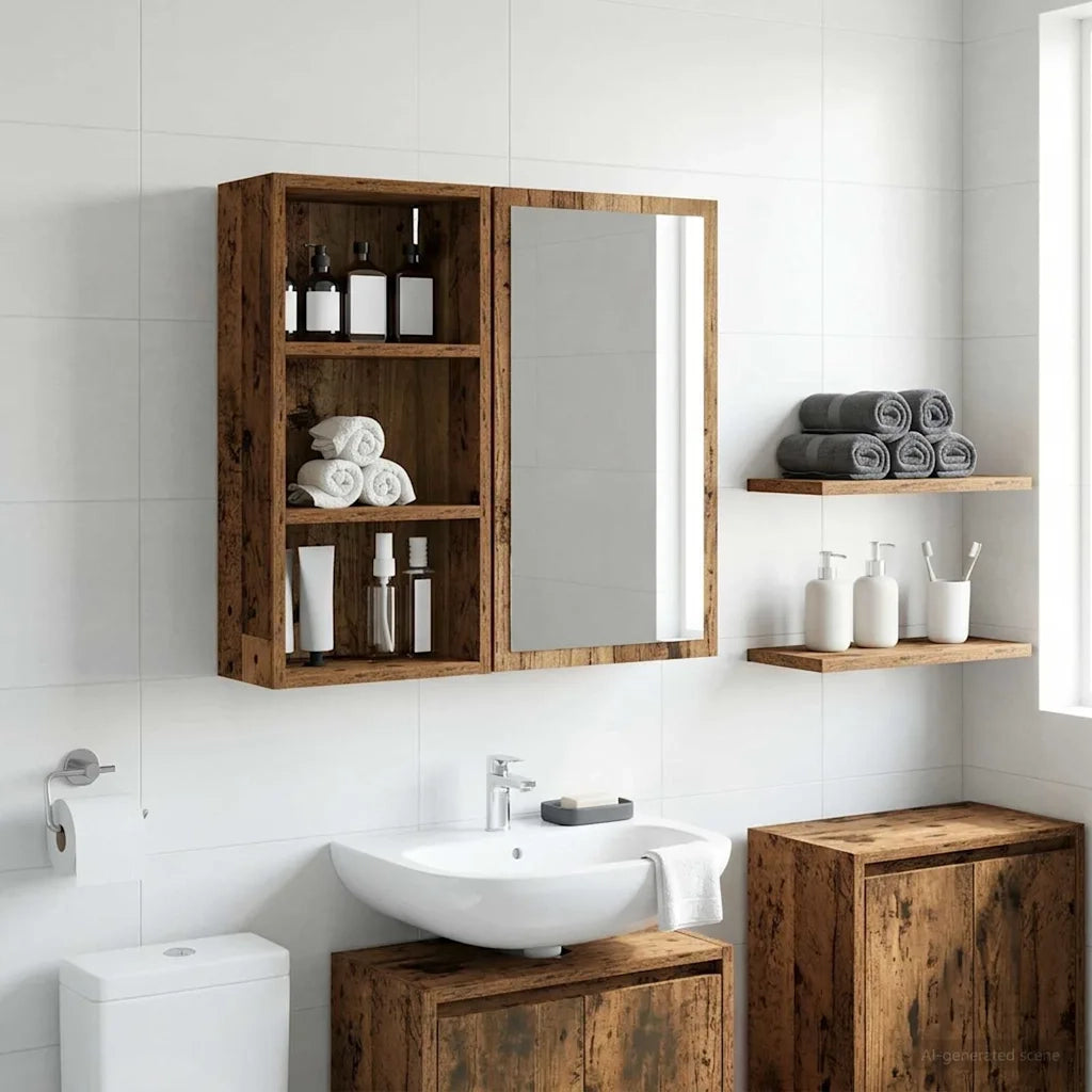 Armadio da bagno a muro Legno vecchio 30 x 16 x 62,5 cm 889341