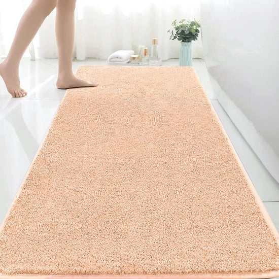 Pavimento per Bagno, Pavimento per Bagno con Microfibra, Dimensioni 150x60cm, Pavimento per Bagno Antiscivolo, Lavabile, Beige