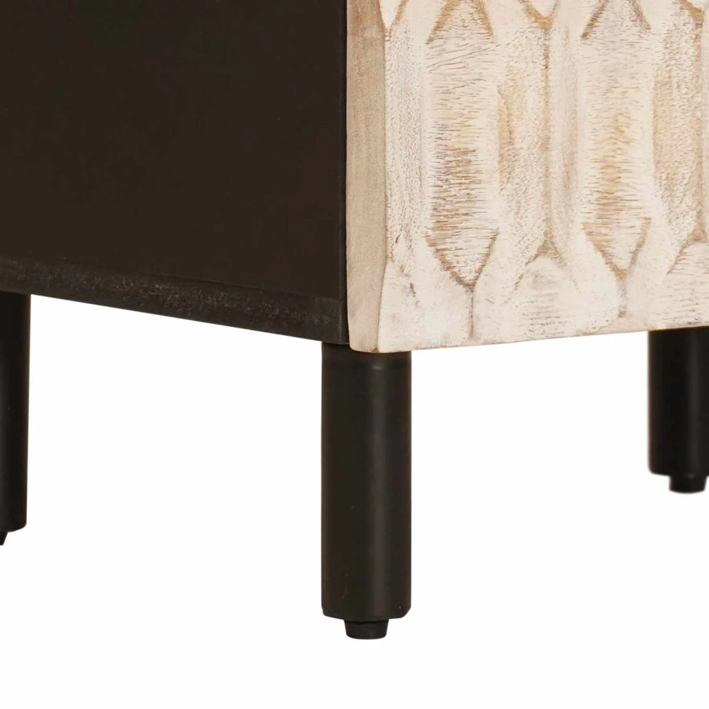 Credenza con porta Finitura Bianco Lavato 40 x 33 x 110 cm