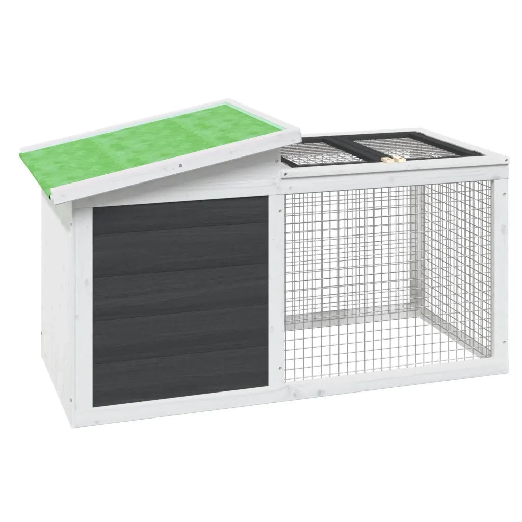 vidaXL Conigliera Grigia 100,5x54x55 cm in Legno Massello di Pino