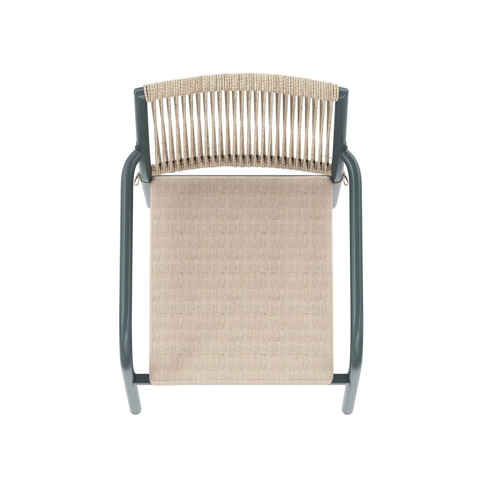 Set Tavolo Rotondo in Rattan con Vetro e 4 Sedie con Braccioli da Giardino ¨C Xylo ¨C Antracite